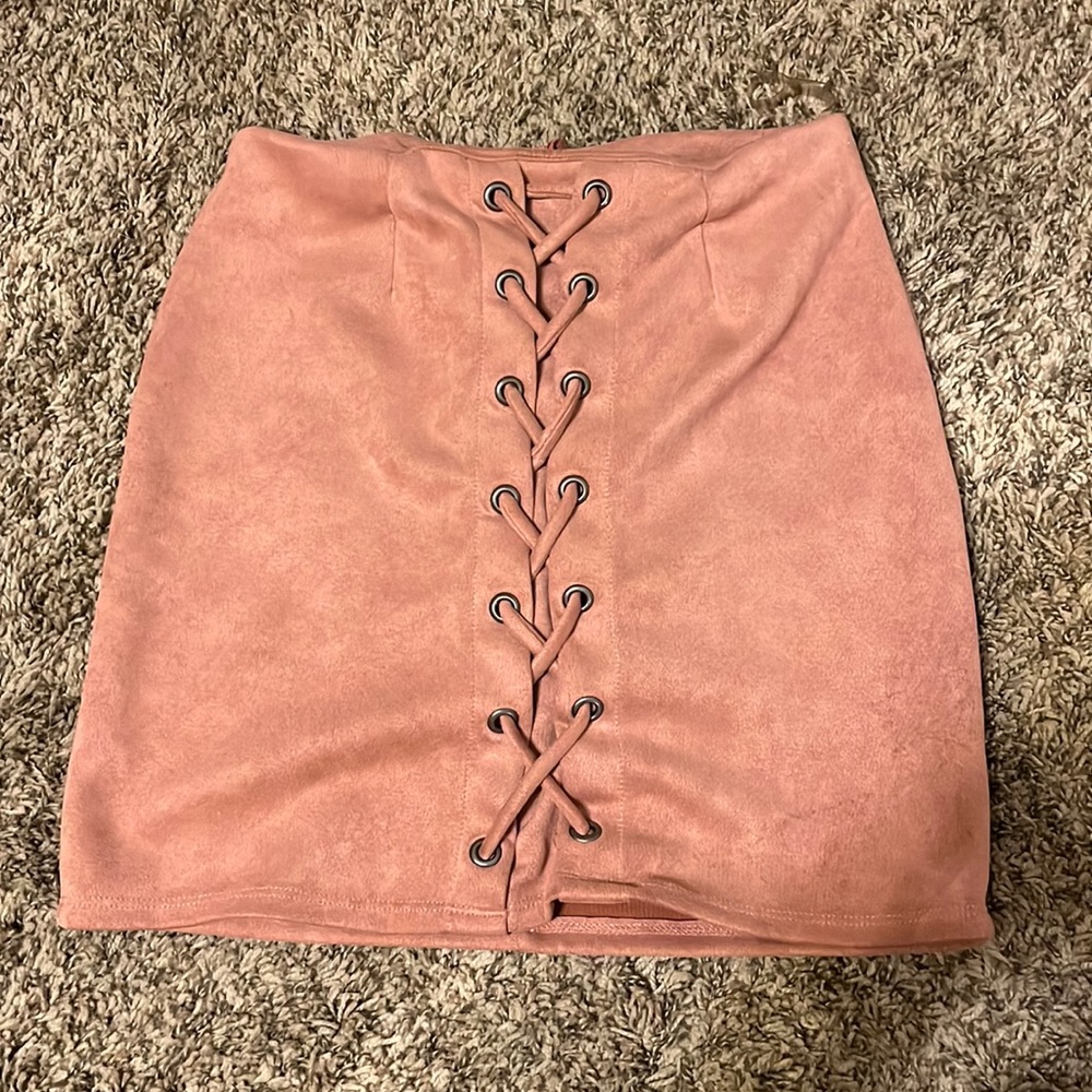 Pink mini skirt